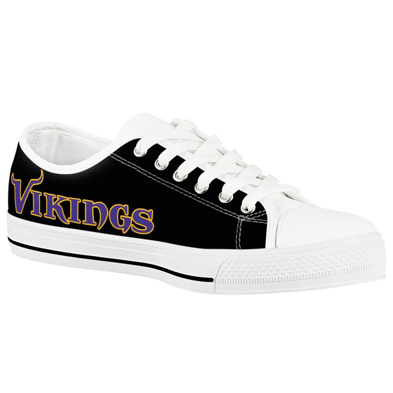 Men's Minnesota Vikings Low Top Canvas Sneakers 009 Men's Minnesota Vikings Low Top Canvas Sneakers 009